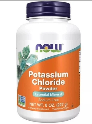 NOW Potassium Chloride Powder 227g | Essential Mineral | Exp 10/2029