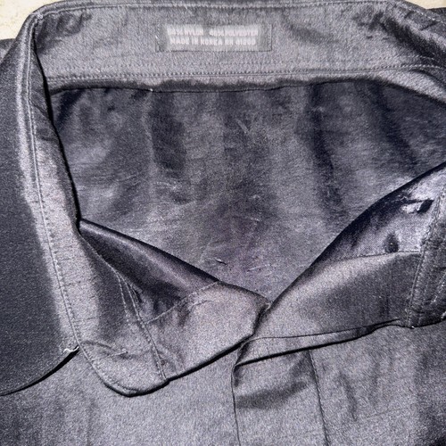 Stacy Adams Black Long Sleeve Button Down Shirt - 18 1/2 34/35 - Picture 5 of 5
