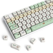 Ussixchare 145-Key Moa Profile Dye-Sublimation Printed Pbt Keycap Set, Keycaps,