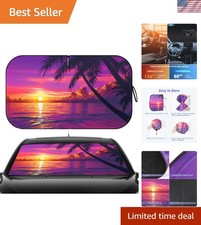 Foldable Car Windshield Sun Shade - 55x32 With Uv Protection Storage Bag Foldable Car Windshield Sun Shade - 55x32 With Uv Protection Storage Bag