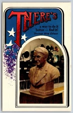 Vintage 1971 Thomas Edison Bust Postcard Ft. Myers Florida Dukane AA42