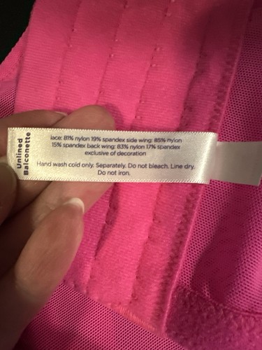 Cacique Seriously Sexy 38DDD Hot Pink Lace Balconette Bra NWT $64.95 - Picture 7 of 7