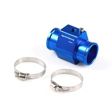 34mm Water Temp Temperature Joint Pipe Sensor Gauge Radiator Hose Adapter Blue