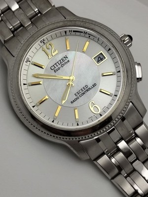 Citizen Exceed H410-T007716 White Dial Solar Radio Watch