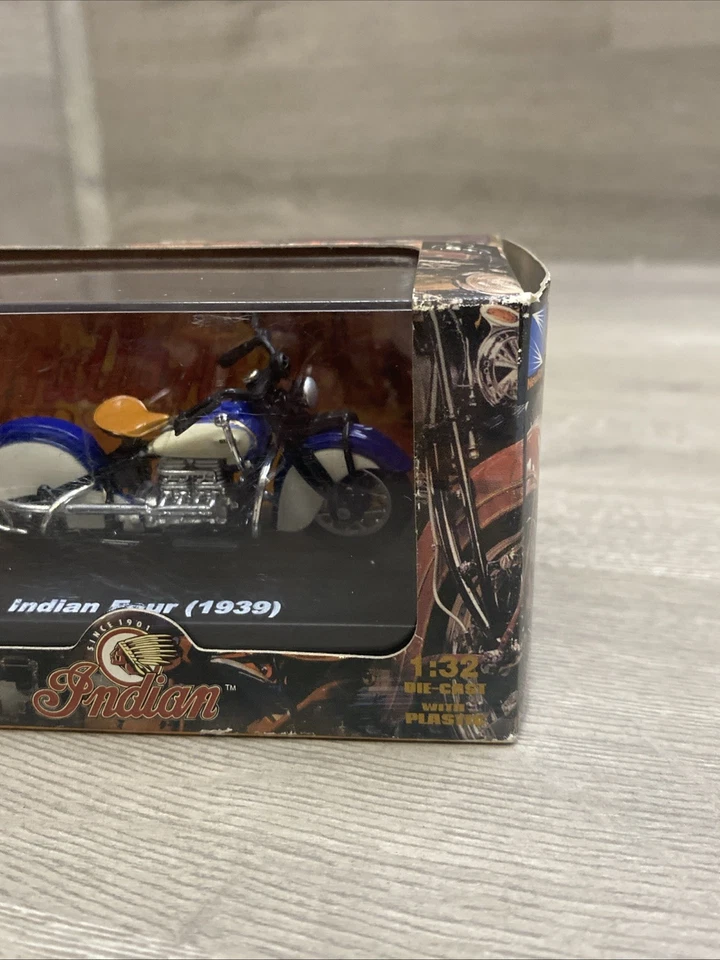 1939 Indian 4 Motorcycle /Diecast Model 1:32 /New Ray /Blue White. - Image 2 of 4