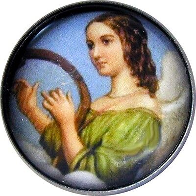 1 inch Crystal Dome Button Angel  Holding Child FREE US SHIPPING