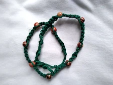 SURFER Beaded HEMP NECKLACE 22"  Unisex Macrame Boho Hippie  US Seller New