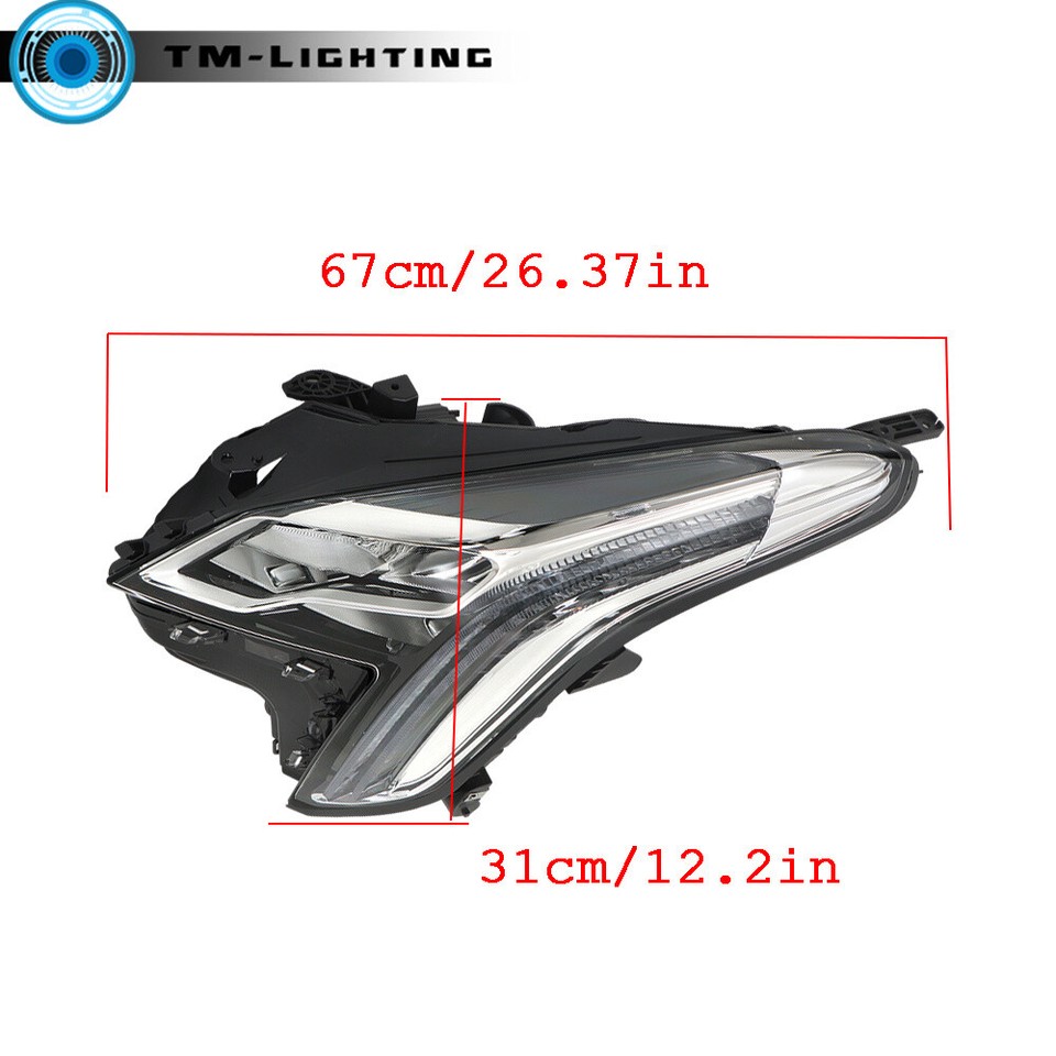For Cadillac XTS 2018 2019 Clear Chrome Driver Left Side LED Headlight ...