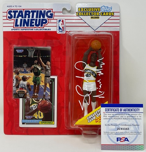 Shawn Kemp signiert 1993 Seattle Supersonics Startaufstellung Figur Rain Man PSA - Bild 1 von 10