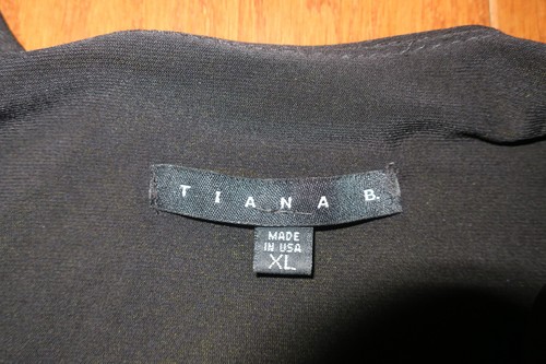 16 XL ❤️ TIANA B.Stretch DRESS ❤️ A-LINE 38" LENGTH 21" ZIP FANCY EVENING BLACK - Picture 6 of 6