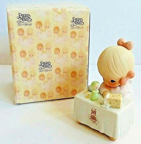 Precious Moments My Happiness 1981 Charter Member 1989 símbolo con caja C0110 raro - Imagen 2 de 12