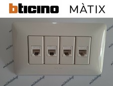 presa di rete dati rj45 cat6 bticino matix bianco + supporto 4P viti e placca