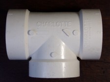 PVC Tee Fitting Waterline Charlotte 2x2x2" Pipe NSF DWV