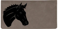 Majestic Horse Laser Engraved Leatherette Checkbook Cover