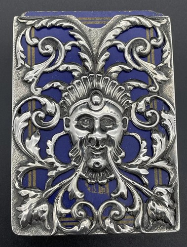 Unusual American Victorian Pierced Sterling Silver Playing Card Case - Picture 2 of 15