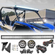 WEISEN Roof 42" Light Bar+Pillar 5" Pods Mount Wire Fits Kawasaki Teryx KRX 1000