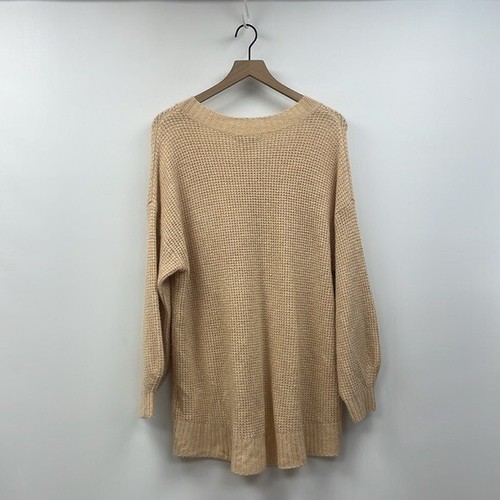 American Eagle Waffle Knit Oversized Slouchy Tunic Sweater Beige Medium - Bild 4 von 7