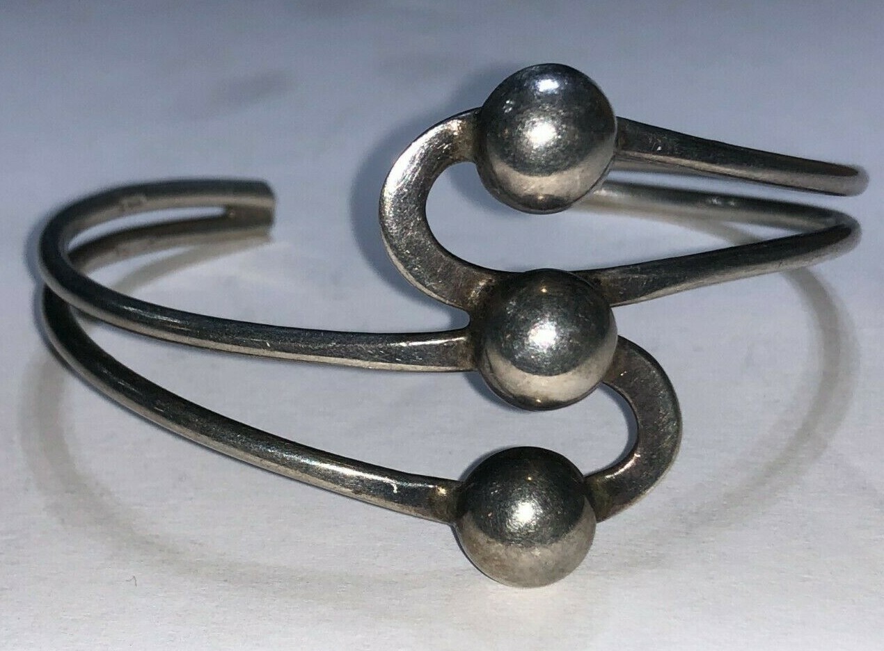 3 Circle Wrap Around Design Signed Adjustable Cuf… - image 1