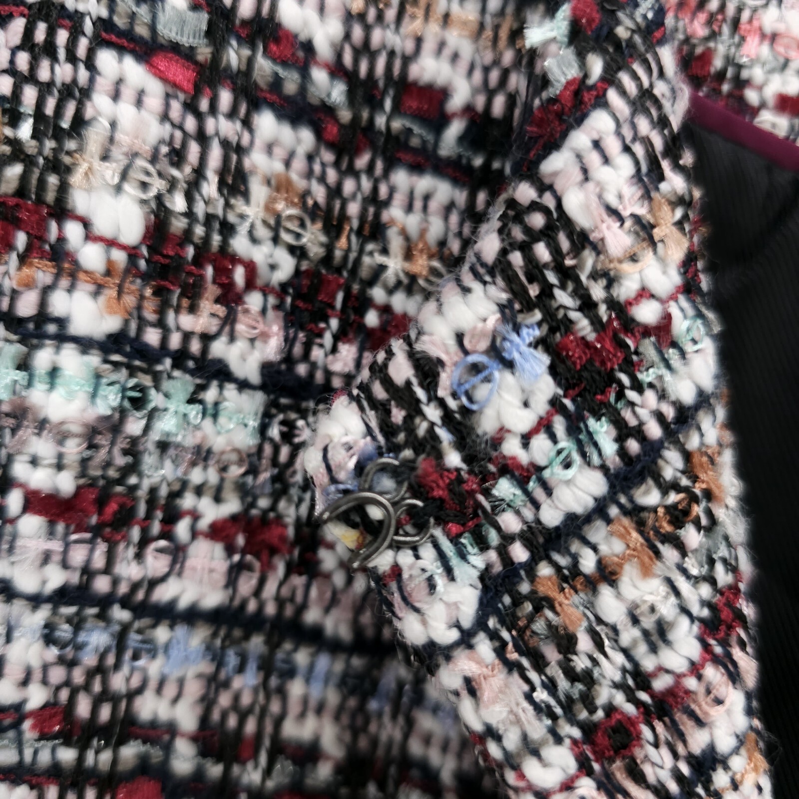 TALBOTS Adele Tweed Jacket Multi Colorful Metalli… - image 5