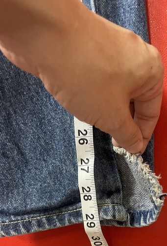 Levi's Original Blue Button Fly Jean DAMAGED STAINS USA High Rise 29x29 SIZE 11 - Picture 10 of 13