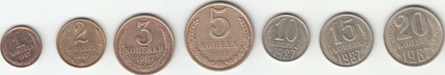 1987 USSR 7 coins set