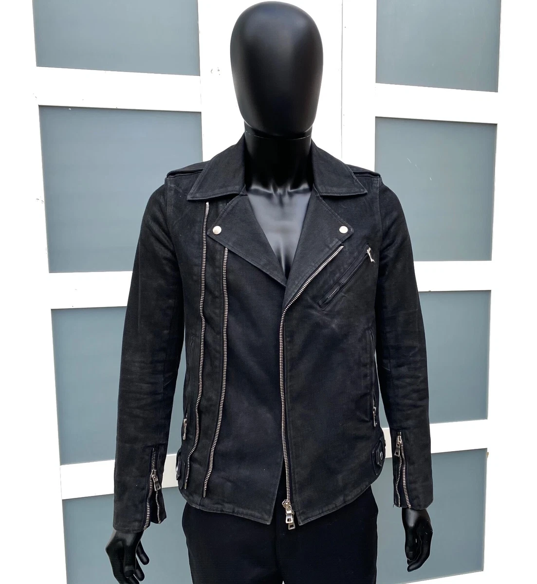 ジャケット・アウター BALMAIN HOMME 15SS Biker denim jacket Balmain zip-detail Denim Jacket | Blue | FARFETCH CA