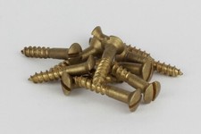Brass Raised Head Screws 8x1 (4x25mm) Aged Finish - New Old Stock - Packs of 10