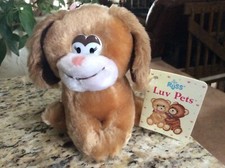 VINTAGE Russ Berrie Plush Luv-Pets puppy dog tan brown ears small