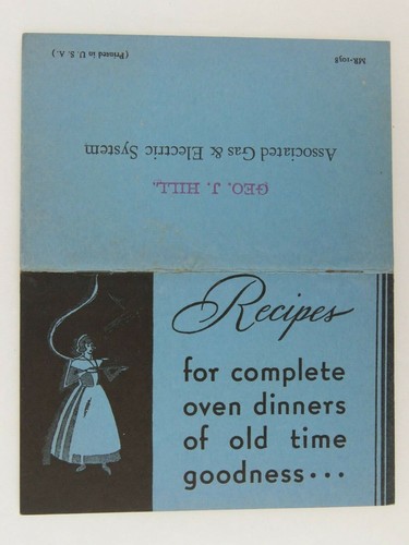 Folleto de recetas de cena antiguas vintage publicidad de gas y electricidad George Hill - Imagen 2 de 8