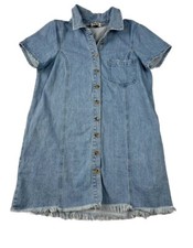 Show Me Your Mumu Womens Denim Dress Size L Button Down w/pockets