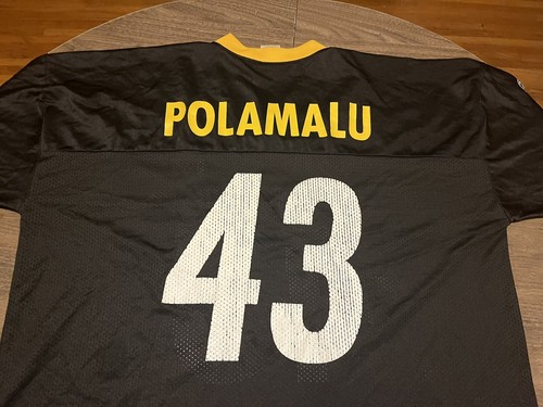 Troy Polamalu Pittsburgh Steelers NFL Reebok 2XL XXL Black Jersey - 第 1/11 張圖片