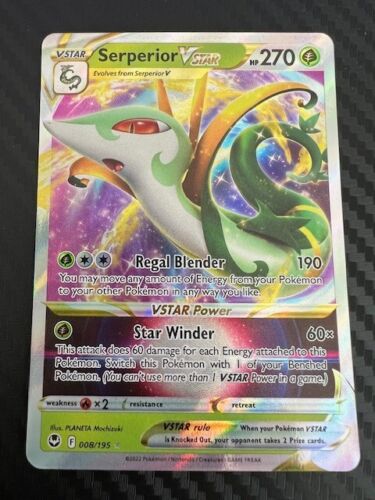 Pokémon TCG Serperior VSTAR Sword & Shield Silver Tempest 008/195 Holo NM