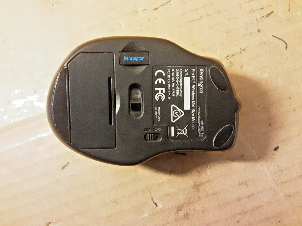 Kensington Pro Fit Medium Size Wireless Mouse - Graphite Gray WITH USB RECIEVER - Image 3 of 4