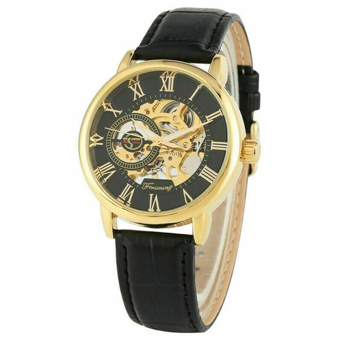 FORSINING Herren Handaufzug Mechanische Armbanduhr Lederband Römische Ziffern - Bild 11 von 14