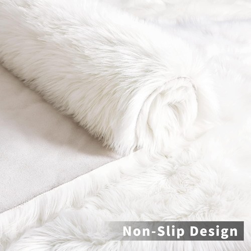 Soft and Elegant 2x6 Faux Fur Rug - Machine Washable Area Decor for Any Room - Picture 8 of 9