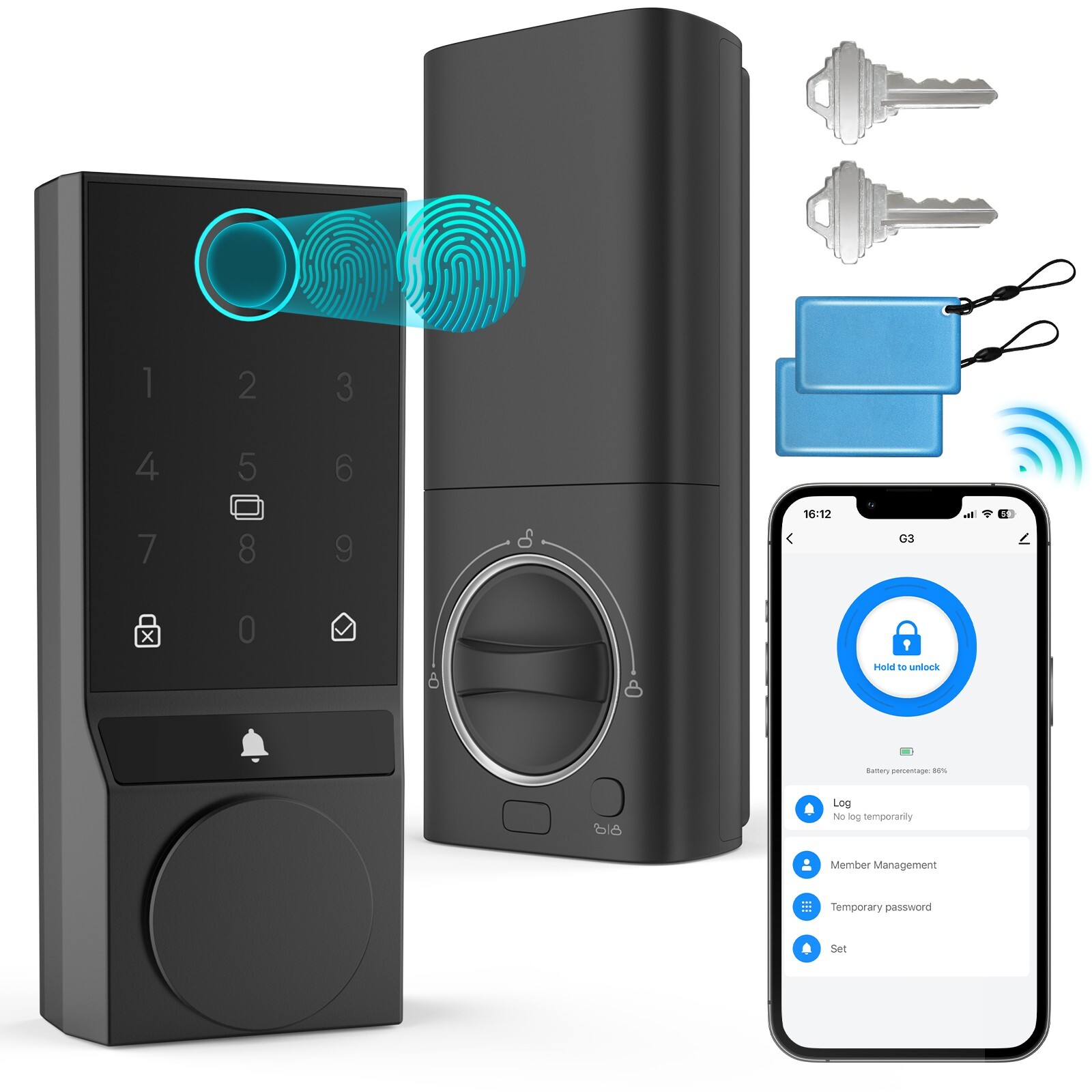 G3 Smart Lock 6-in-1 Fingerprint Keyless Entry for Front Door