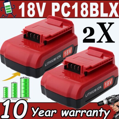 2Pack 18V Lithium Ion Battery for Porter Cable 18 Volt PC18B PC18BL PC18BLX Tool