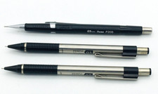 2 Zebra M-301 & 1 Pentel P205 Steel Mechanical Pencils .5mm Lot of 3 Japan