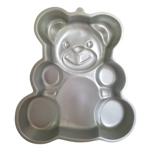 Molde para hornear oso de peluche sonriente de aluminio Wilton 1982 vintage 502-3754 - Imagen 1 de 4
