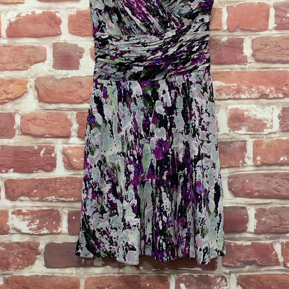 Vestido Andrew Marc New York Una Correa Mujer 6 Multicolor Abstracto Plisado Foto 4 de 4