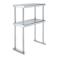 12 in. x 24 in. AmGood Stainless Steel Double Deck Over Shelf