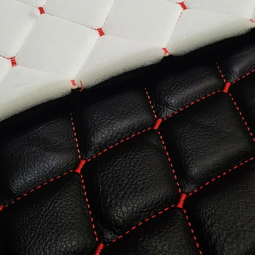 63'' Quilted Faux Leather Foam Fabric Waterproof Car Upholstery Sewing Material - Picture 4 of 12