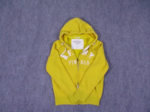 Abercrombie and Fitch Muscle Hoodie Mens Extra Large Yellow Waffle Knit Hood