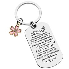 To My Daughter Keychain Love Gifts Christmas Gifts for Daughter from Mom Dad,
