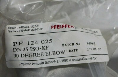 PFEIFFER PF 124 025 90 Grad DN 25 ISO KF (C1277-R8)