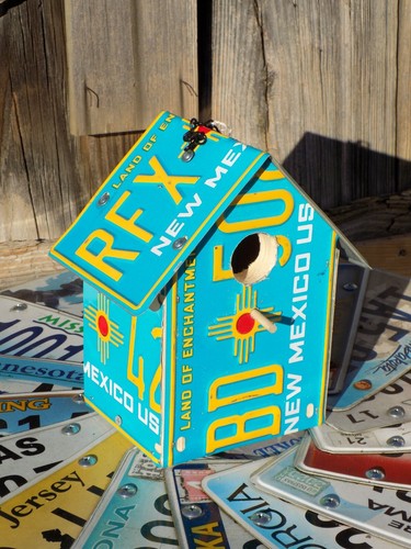 New Mexico NM Land of Enchantment License Plate Bird House ~FastFreeShip~ - Imagen 3 de 8