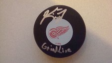 Kirk Maltby Detroit Red Wings AUTOGRAPHED HOCKEY PUCK SIGNED GRINDLINE