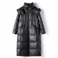 Genuine Leather Duck Down Coat Winter Jacket ...