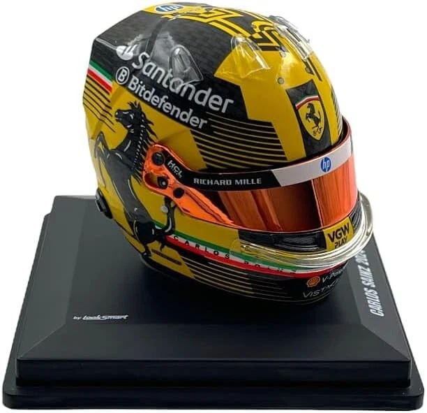 Looksmart Ferrari F1 Carlos Sainz 2024 Italian Grand Prix 1/5 Scale Helmet Black - Image 4 of 4