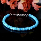 Sleeping Beauty Turquoise Smooth 6mm Gemstone 925 Sterling Silver Bracelet 7"
